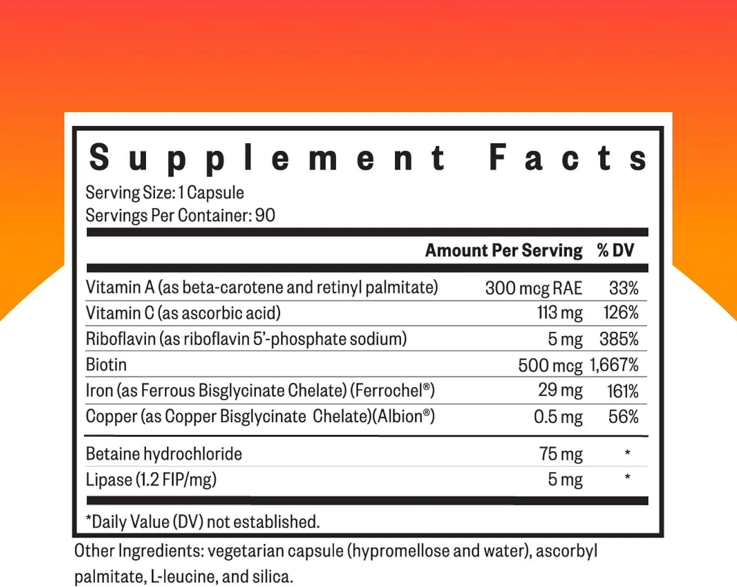 آهن بهینه همراه با کوفاکتورها، به عنوان بیس گلیسینات آهن فروس، کوفاکتورهای ویتامین A و C، آنزیم های گوارشی برای جذب بهینه آهن، گیاهی و وگان (90 کپسول)