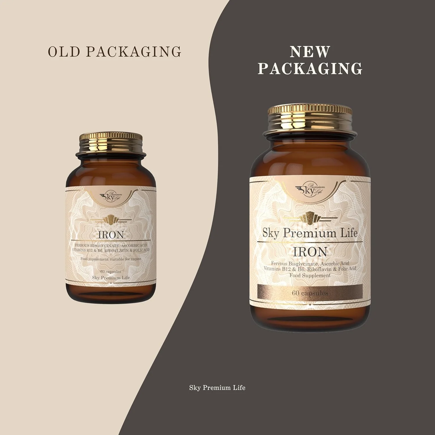 مکمل غذایی آهن Sky Premium Life – 60 کپسول مکمل ویتامین حاوی آهن، ویتامین B12، B6، اسید فولیک، ویتامین C – فرمول گیاهی ممتاز غیر تراریخته – پشتیبانی از تولید گلبول های قرمز خون مکمل غذایی آهن Sky Premium Life – 60 کپسول مکمل ویتامین حاوی آهن، ویتامین B12، B6، اسید فولیک، ویتامین C – فرمول گیاهی ممتاز غیر تراریخته – پشتیبانی از تولید گلبول های قرمز خون