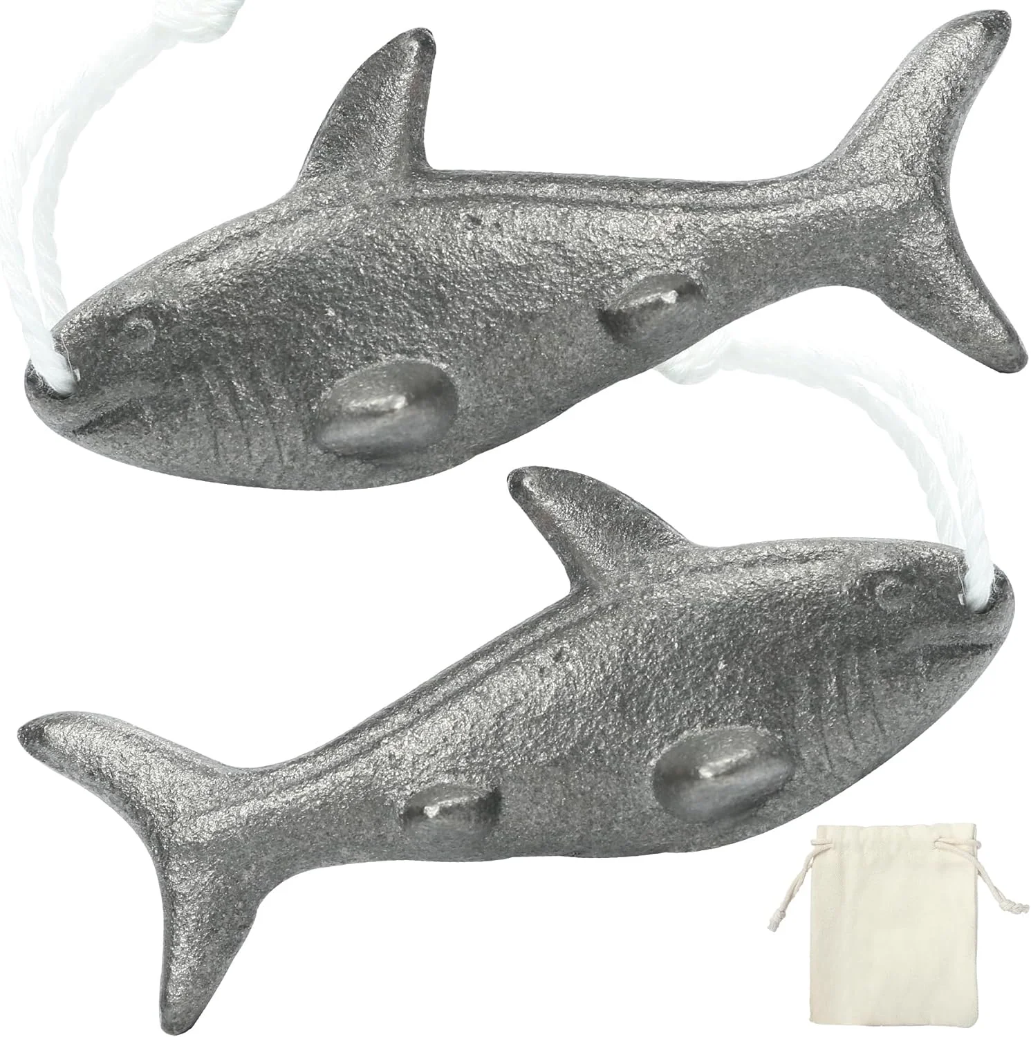 ۲ عدد ماهی آهنی - ماهی آهنی خوش شانس LIKEYO برای پخت و پز، Pez De Hierro، منابع طبیعی آهن، ابزار پخت و پز ایمن با کیسه گونی و طناب، مکمل آهن برای زنان باردار و افراد گیاهخوار کم خون