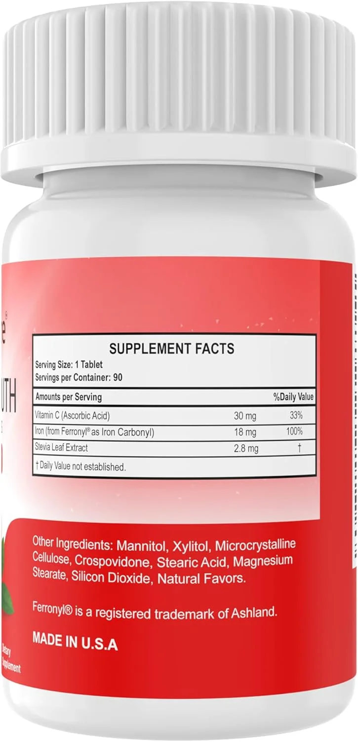 مکمل آهن جویدنی (آهن کربونیل 18 میلی گرم با ویتامین C 30 میلی گرم) با طعم پرتقال، 90 عدد قرص در 2 بطری (بسته دوقلو) مکمل آهن جویدنی (آهن کربونیل 18 میلی گرم با ویتامین C 30 میلی گرم) با طعم پرتقال، 90 عدد قرص در 2 بطری (بسته دوقلو)