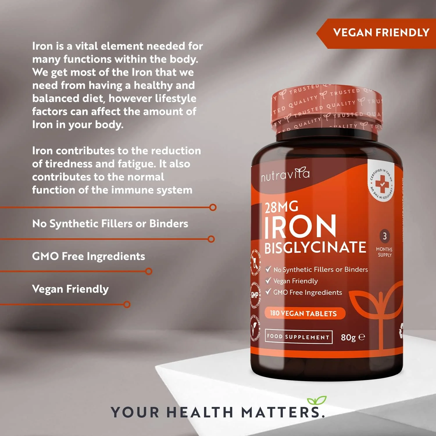 قرص آهن نوتراویتا 28 میلی گرم - 180 قرص گیاهی (تامین 3 ماهه مکمل آهن) - کمک به کاهش خستگی - مناسب برای مردان و زنان - ساخت انگلستان * قرص آهن نوتراویتا 28 میلی گرم - 180 قرص گیاهی (تامین 3 ماهه مکمل آهن) - کمک به کاهش خستگی - مناسب برای مردان و زنان - ساخت انگلستان *