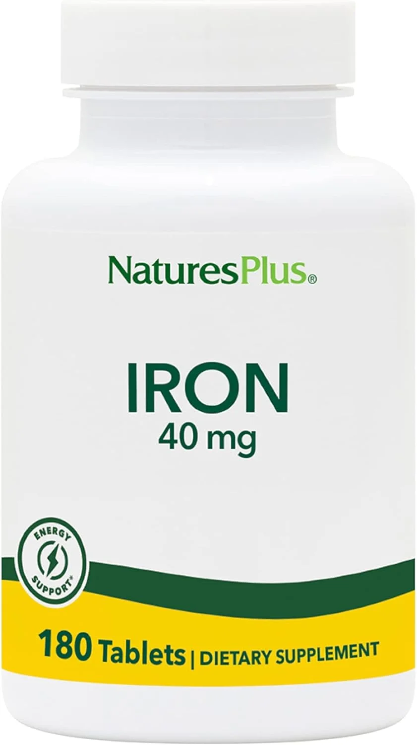 Nature's Plus، آهن، 40 میلی گرم، 180 قرص