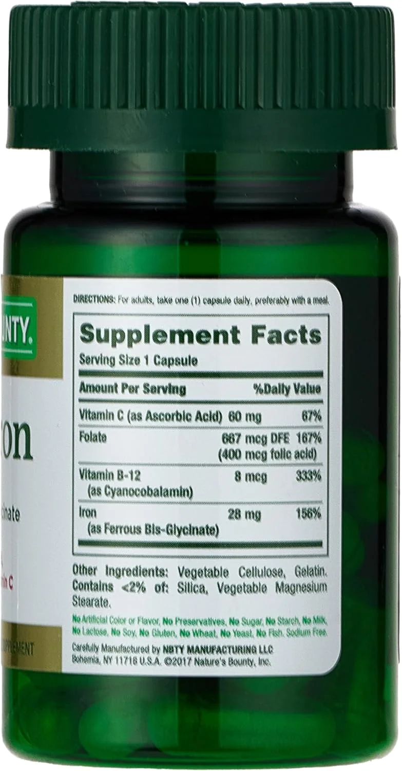 آهن آسان Nature's Bounty، 28 میلی گرم، 30 کپسول (بسته 2 عددی) آهن آسان Nature's Bounty، 28 میلی گرم، 30 کپسول (بسته 2 عددی)