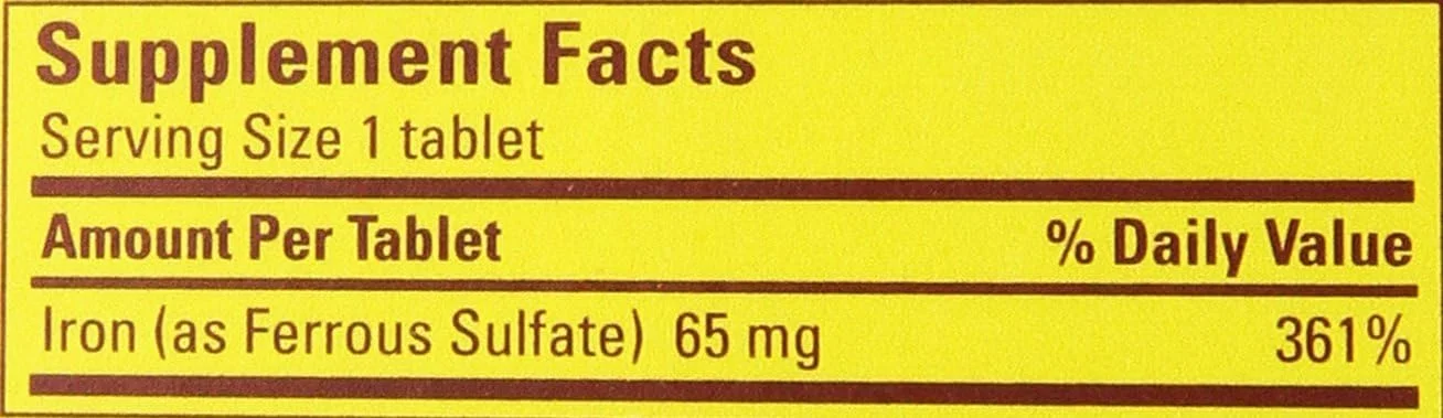 مکمل آهن 65 میلی گرم نیچرمید، معادل 325 میلی گرم سولفات آهن - 300 قرص مکمل آهن 65 میلی گرم نیچرمید، معادل 325 میلی گرم سولفات آهن - 300 قرص
