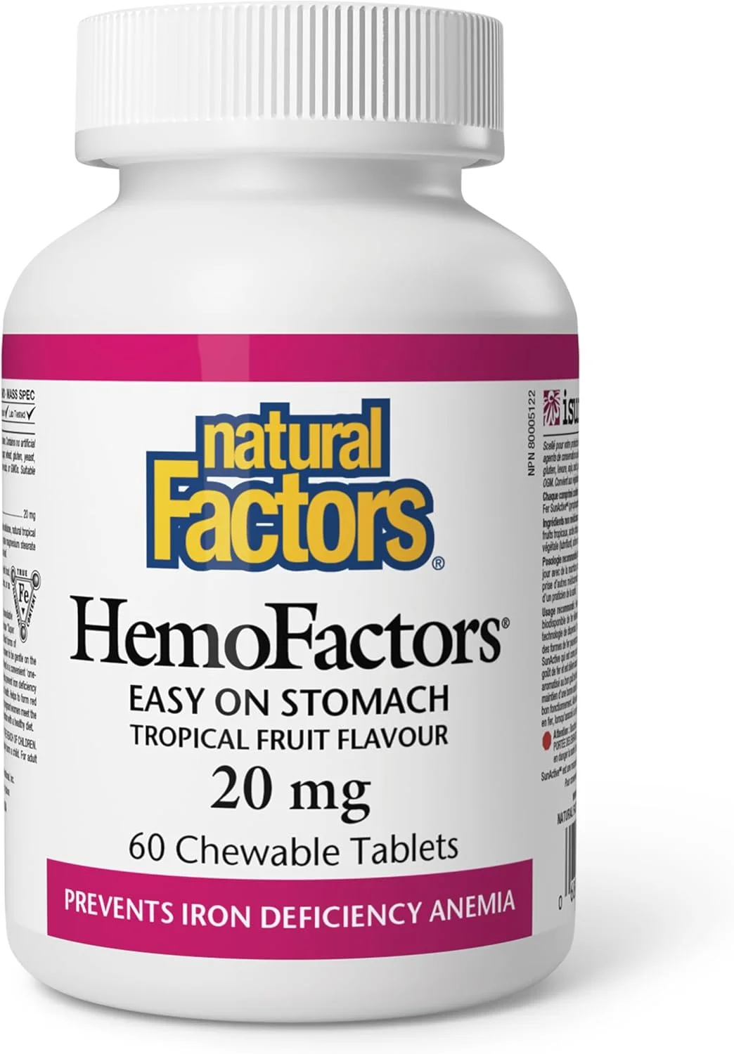 نچرال فاکتورز همو فاکتورز 60 قرص جویدنی (20 میلی گرم)