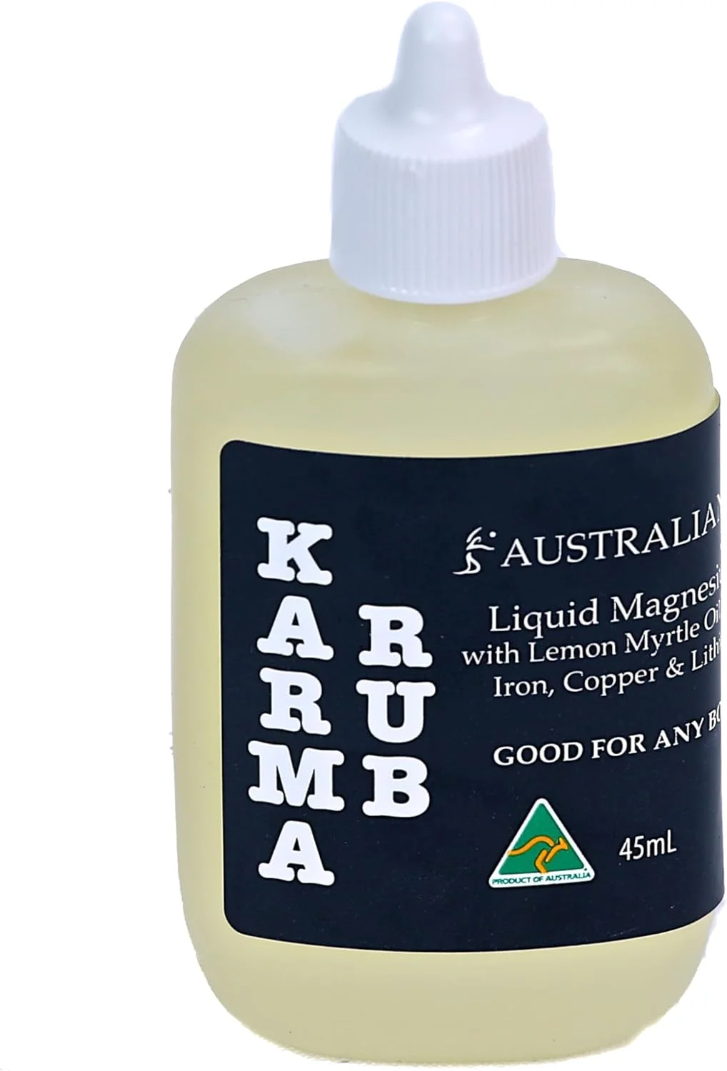 روغن منیزیم مایع کارما راب - تسکین استرس، تسکین میگرن و اختلالات خواب - 100% طبیعی، مواد معدنی کمیاب - سایز مسافرتی - 45 میلی لیتر