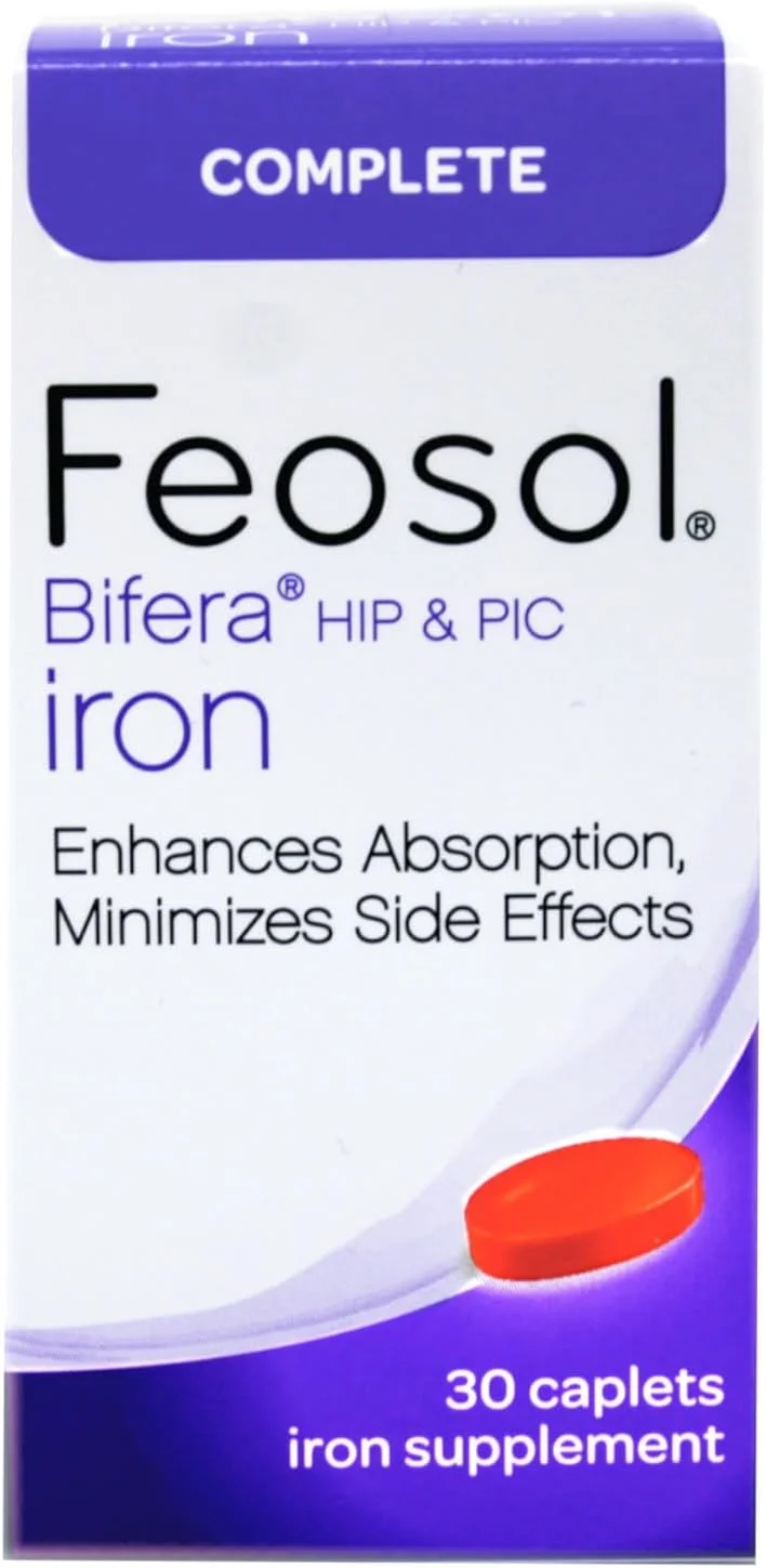 مکمل آهن Feosol Bifera HIP & PIC، کامل - 30 کپسول، بسته 3 عددی