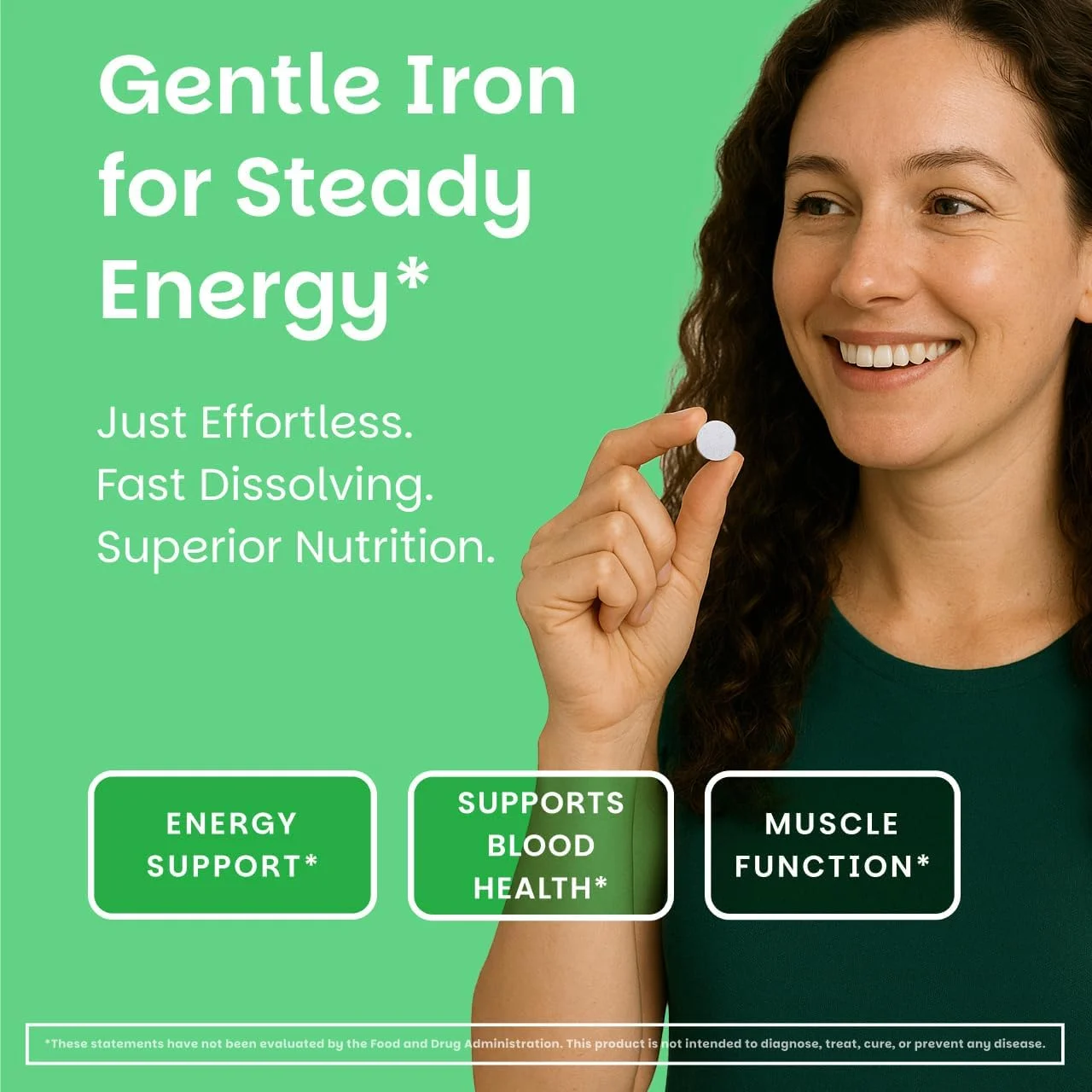 آهن به عنوان آهن المنتال، 18 میلی گرم، ویتامین های زیر زبانی، وگان، بدون شکر، طعم طبیعی پرتقال، 90 قرص حل شونده سریع