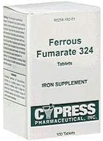 قرص فومارات آهن Cypress Pharmaceutical، ۳۲۴ میلی گرم، بسته بندی شده، ۱۰۰ عددی