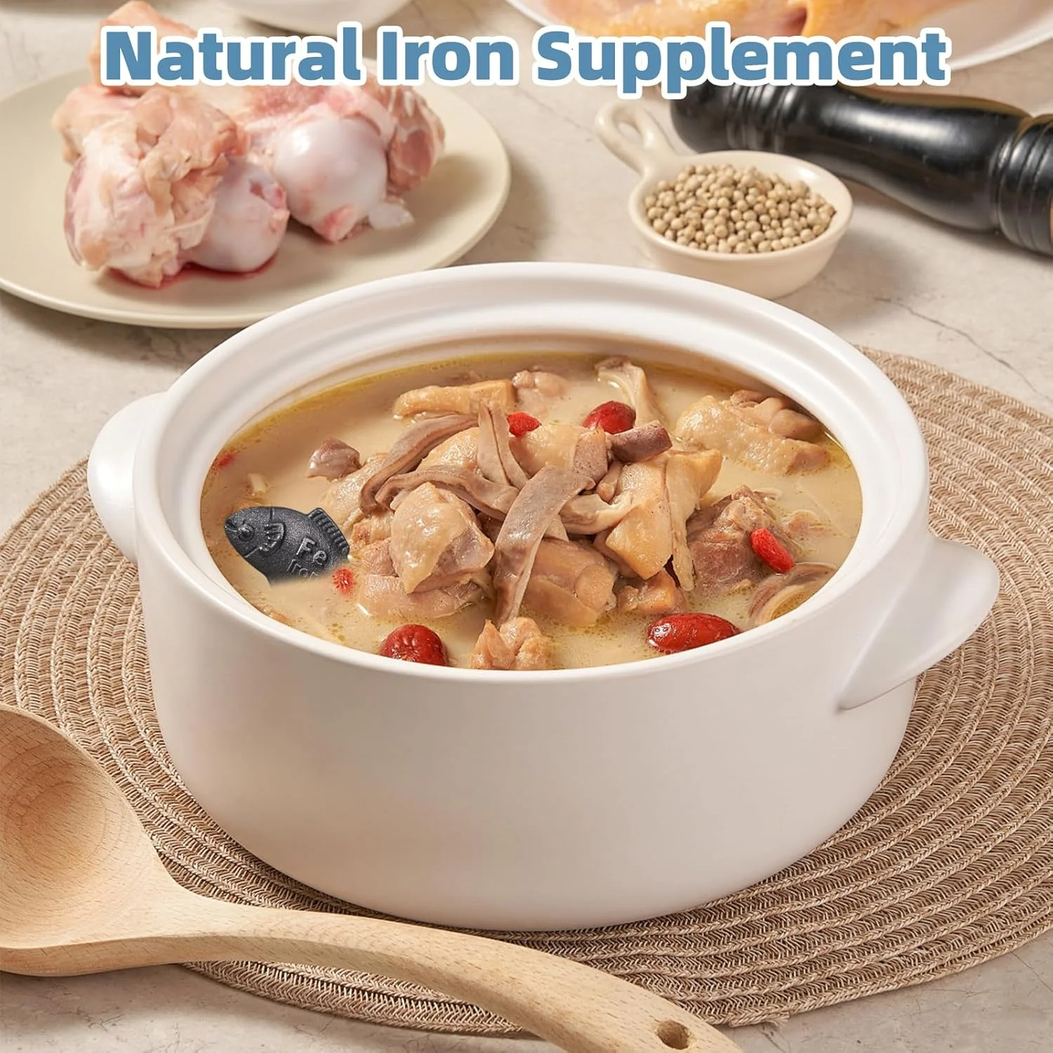 ماهی آهنی برای کمبود آهن، مجسمه ماهی چدنی، کاهش خطر کمبود، مناسب برای گیاهخواران، ورزشکاران، زنان باردار و کودکان، مبارزه ایمن با کم خونی و کمبود، هدیه ای برای عزیزان، بسته 2 عددی ماهی آهنی، افزودنی طبیعی