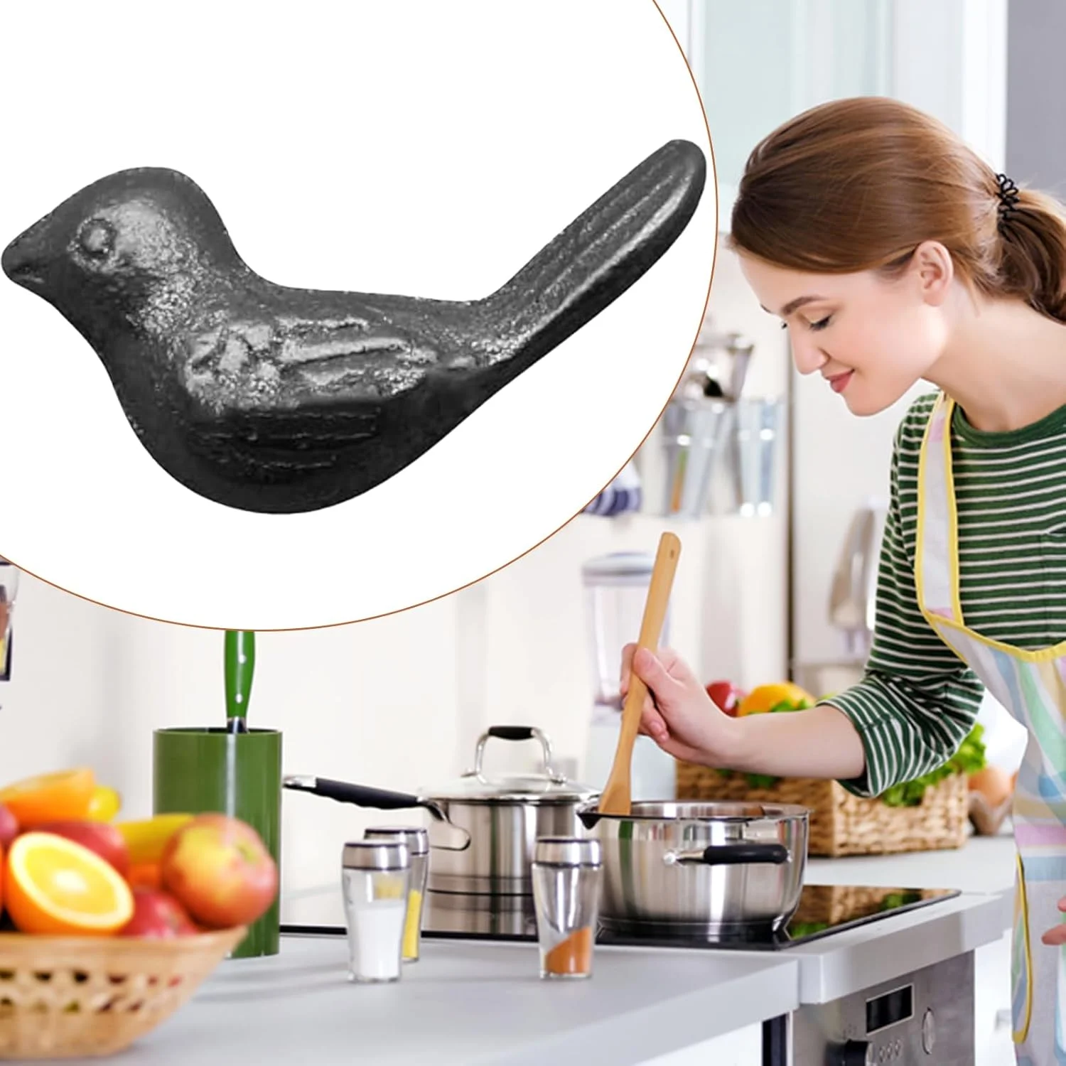 ابزار پخت و پز آهنی طرح پرنده | مکمل غذایی برای پخت و پز، مناسب برای وعده های غذایی روزانه ورزشکاران، زنان، مردان، آشپزخانه، منزل، اجاق گاز، میز غذاخوری، کلکسیونی