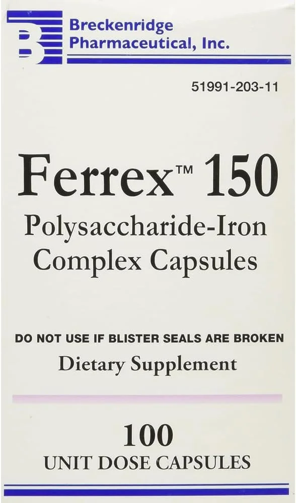 کپسول های Ferrex -150، جلوگیری از کمبود آهن - 100 عدد (2 بسته)