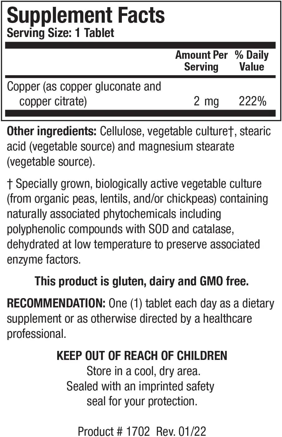 مکمل مواد معدنی ضروری CuZymeTM بایوتیکس، متابولیسم انرژی، جذب آهن، استخوان های سالم، عملکرد سیستم ایمنی، 100 قرص