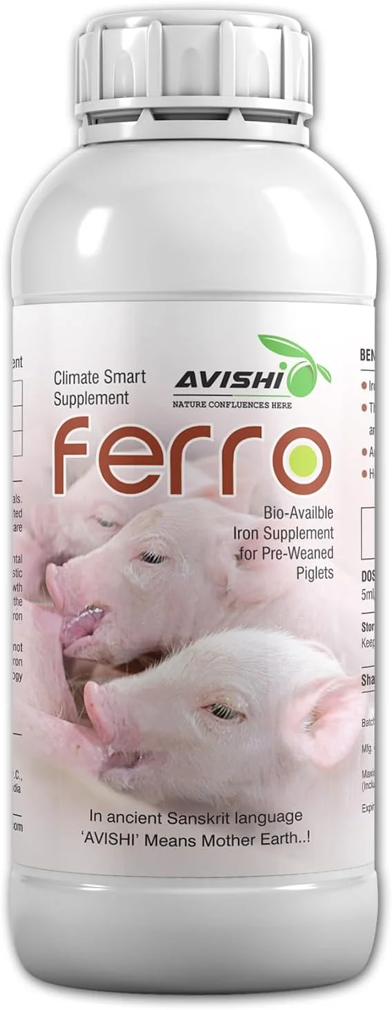 مکمل آهن آویشی فرو ارگانیک (Fe) برای خوک ها (500 میلی لیتر) تقویت کننده تشکیل هموگلوبین در بچه خوک های از شیر گرفته نشده، مبارزه با کم خونی