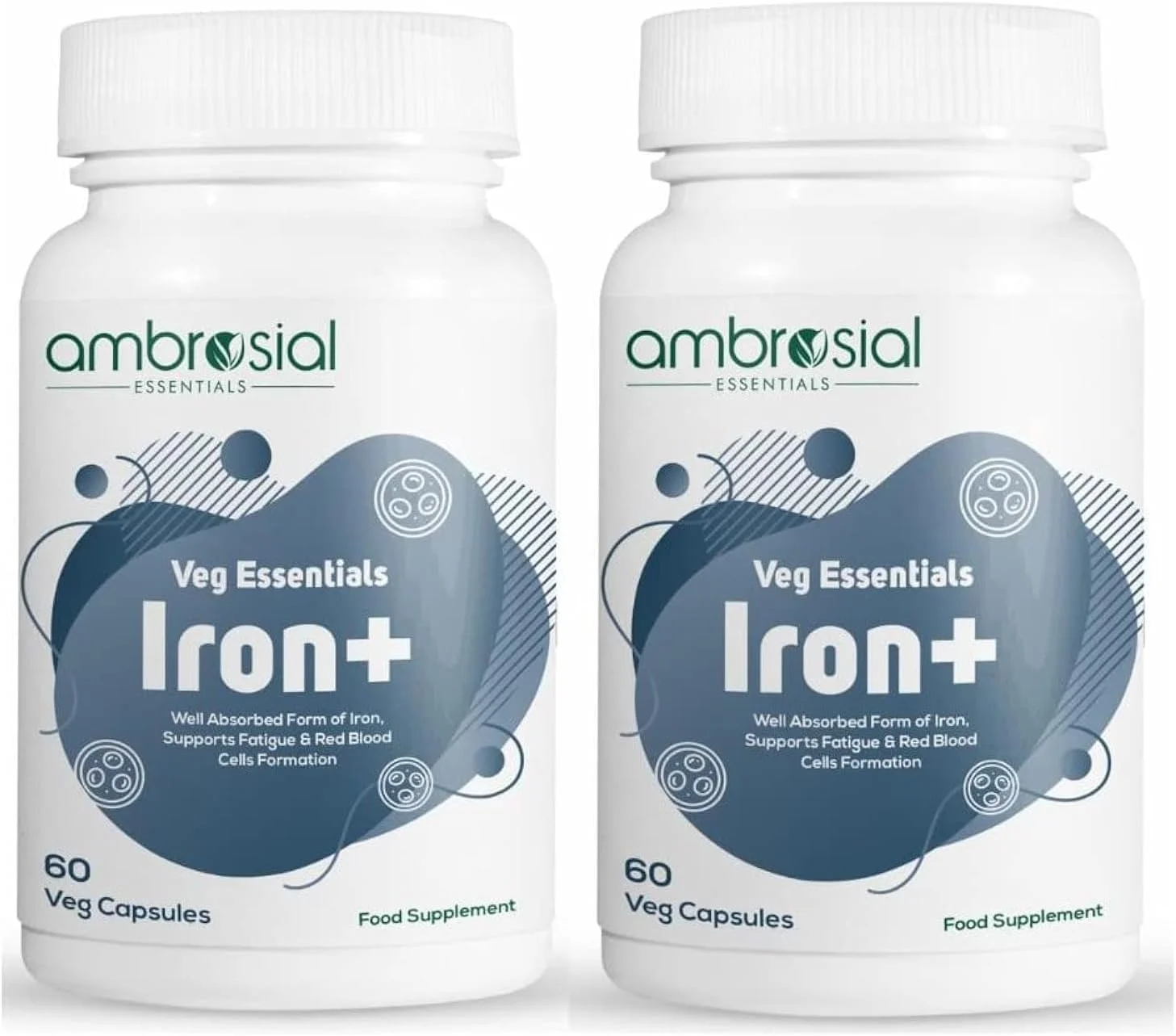 قرص آهن آمبروسیال با قدرت بالا 25 میلی گرم | مکمل آهن برای زنان و مردان، پشتیبانی از خون و کمک به کاهش خستگی | جذب پیشرفته و بدون ایجاد یبوست (بسته 2 عددی - 120 کپسول)