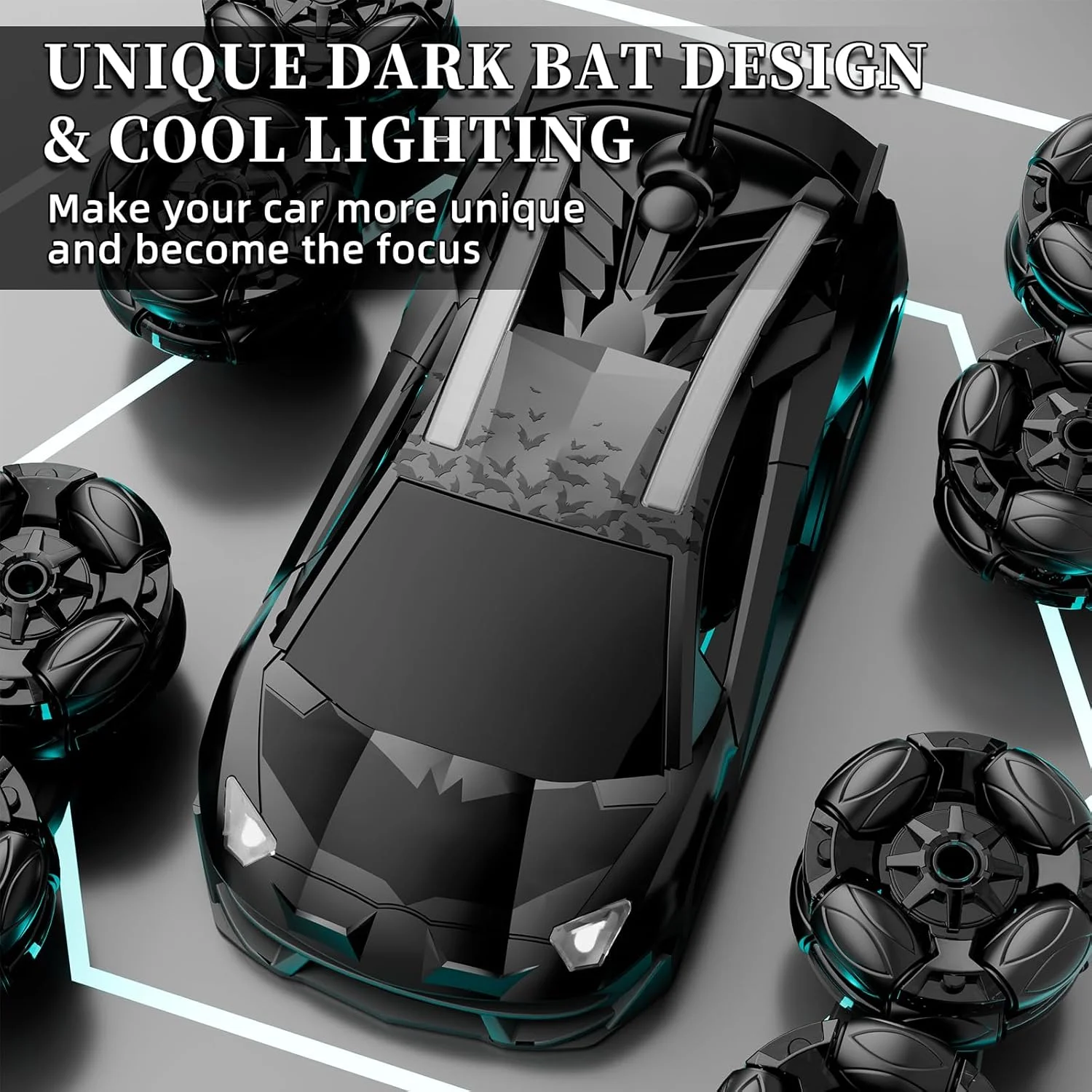 ماشین کنترلی 8WD، ماشین های آرسی 2.4 گیگاهرتزی با قابلیت اسپری و نور جذاب، اسباب بازی های کودکان با فرآیند آبکاری، ماشین دریفت و صخره نوردی، اسباب بازی پسرانه مناسب سنین 4-6، 7، 8-13 سال (مشکی)