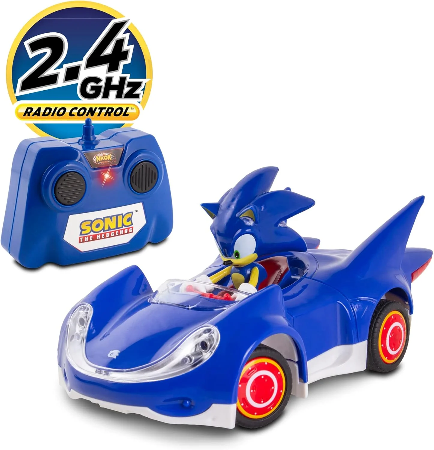 ماشین کنترلی سونیک و مسابقات ستاره های سگا - NKOK (681)، مقیاس 1:28، فرکانس 2.4 گیگاهرتز، طراحی جمع و جور 6.5 اینچی، دارای مجوز رسمی سگا، با باتری کار می کند، مناسب برای سنین 6 سال به بالا