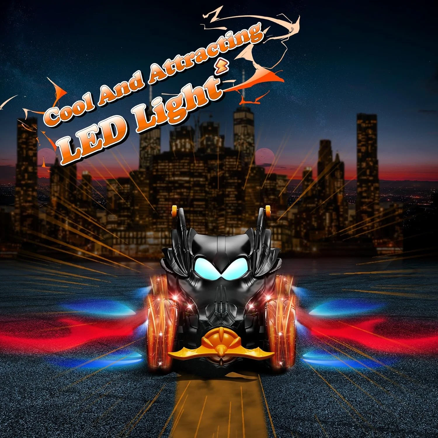 ماشین کنترلی خفاشی برای پسران، ماشین های بدلکاری 4WD با قابلیت چرخش 360 درجه با چراغ های جذاب، اسباب بازی های شارژی هدیه تولد برای پسران 3 4-6 6-8 ساله