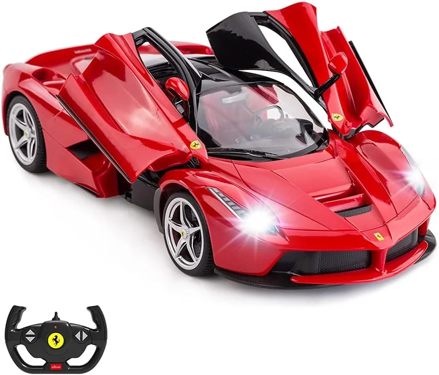 ماشین کنترلی RASTAR مدل Ferrari LaFerrari در مقیاس 1/14، اسباب بازی مدل خودروی کنترل از راه دور برای پسران و کودکان، قرمز، 34x15x8 سانتی متر