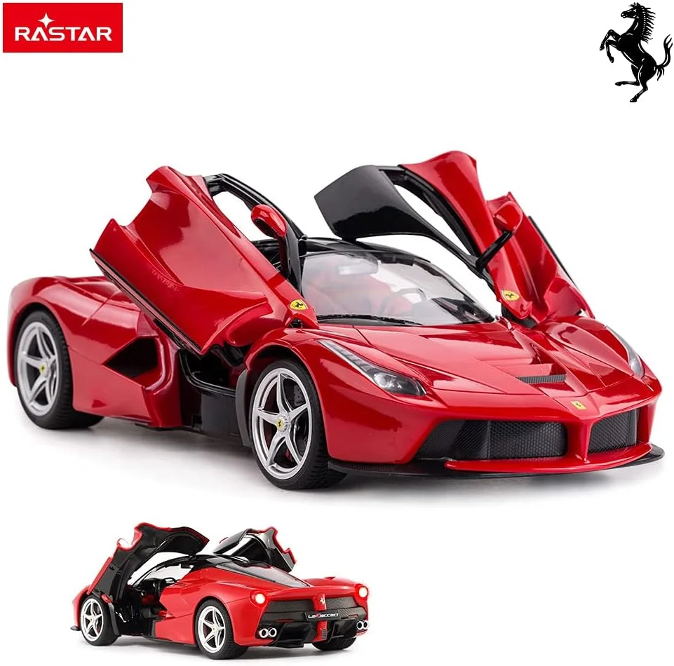 ماشین کنترلی RASTAR مدل Ferrari LaFerrari در مقیاس 1/14، اسباب بازی مدل خودروی کنترل از راه دور برای پسران و کودکان، قرمز، 34x15x8 سانتی متر