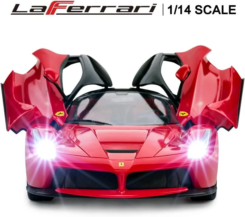 ماشین کنترلی RASTAR مدل Ferrari LaFerrari در مقیاس 1/14، اسباب بازی مدل خودروی کنترل از راه دور برای پسران و کودکان، قرمز، 34x15x8 سانتی متر
