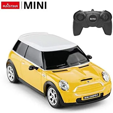 ماشین بازی مینی کوپر اس زرد رنگ راستار، مقیاس 1:24، ماشین کنترلی، هدیه کودک