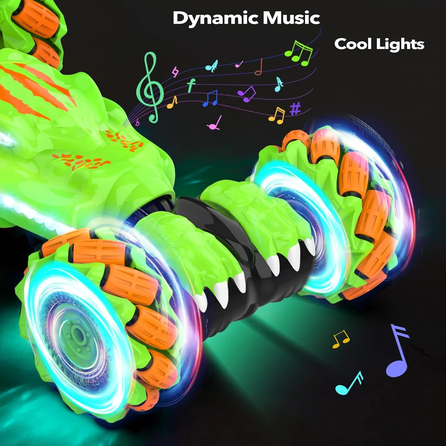 ماشین کنترلی حرکتی آکروباتیک برای کودکان 6 تا 12 سال، 2.4 گیگاهرتز، چهار چرخ متحرک، چراغ و موسیقی، ماشین های پیچشی هیولا، هدیه تولد برای پسران و دختران 5، 6، 7، 8، 9، 10، 11 و 12 ساله