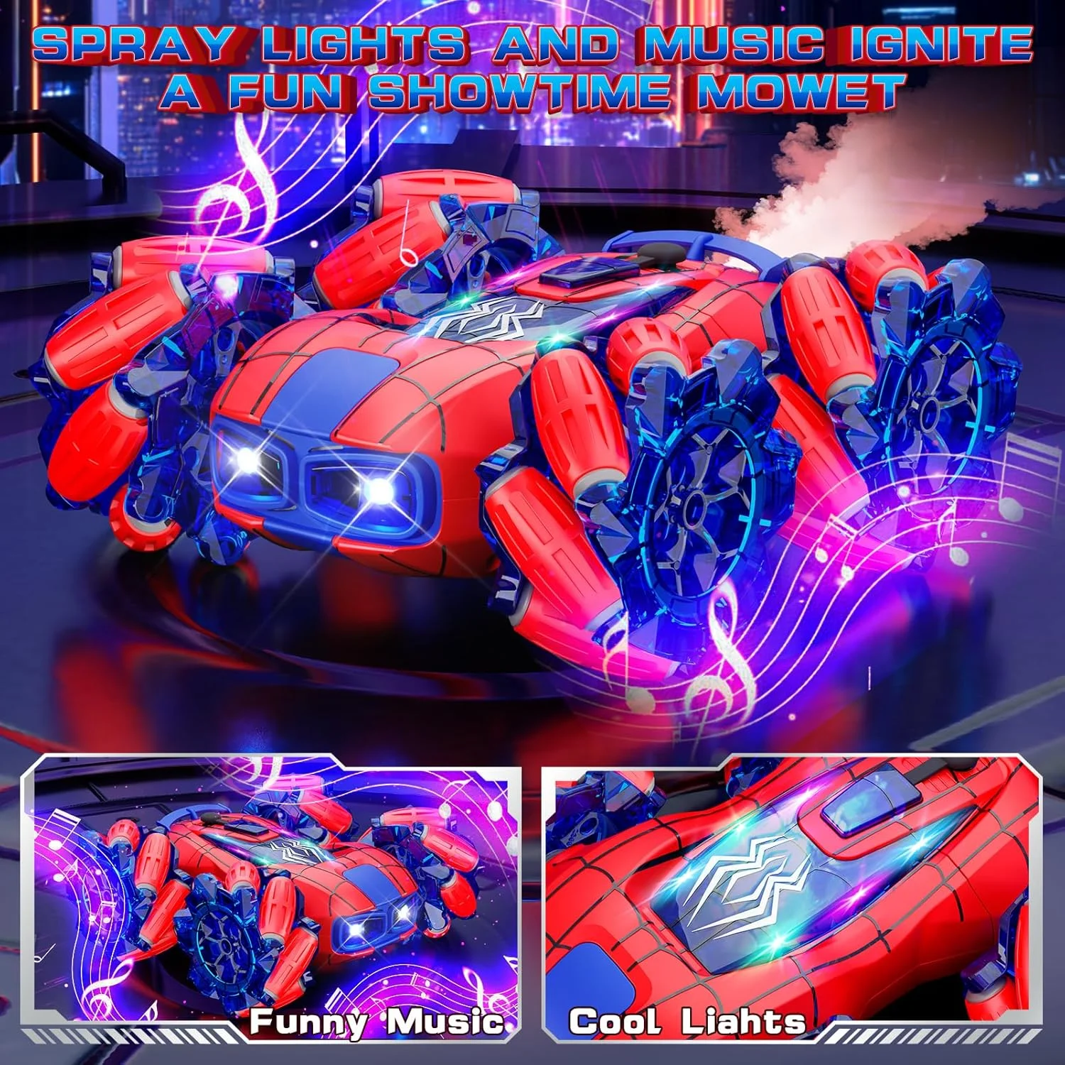 ماشین کنترلی 4WD به همراه ریموت کنترل 2.4 گیگاهرتزی، باتری قابل شارژ، کابل USB و لوازم جانبی