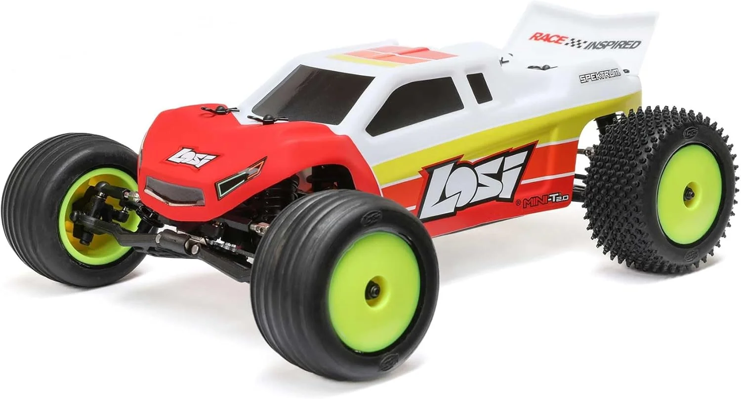 کامیون استادیومی براشلس Losi Mini-T 2.0 2WD RTR مقیاس 1/18 به همراه باتری و شارژر - قرمز LOS-1056T1