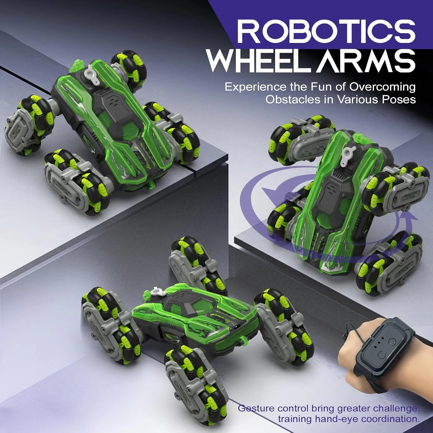 ماشین کنترلی 8WD، ماشین بدلکاری RC با حسگر حرکتی 2.4 گیگاهرتز، اسباب بازی صخره نوردی دو طرفه برای کودکان 9، 10، 11، 12 ساله، هدیه تولد کریسمس، اسباب بازی ماشین کنترلی برای سنین 6، 7، 8-13، 14 پسران و دختران