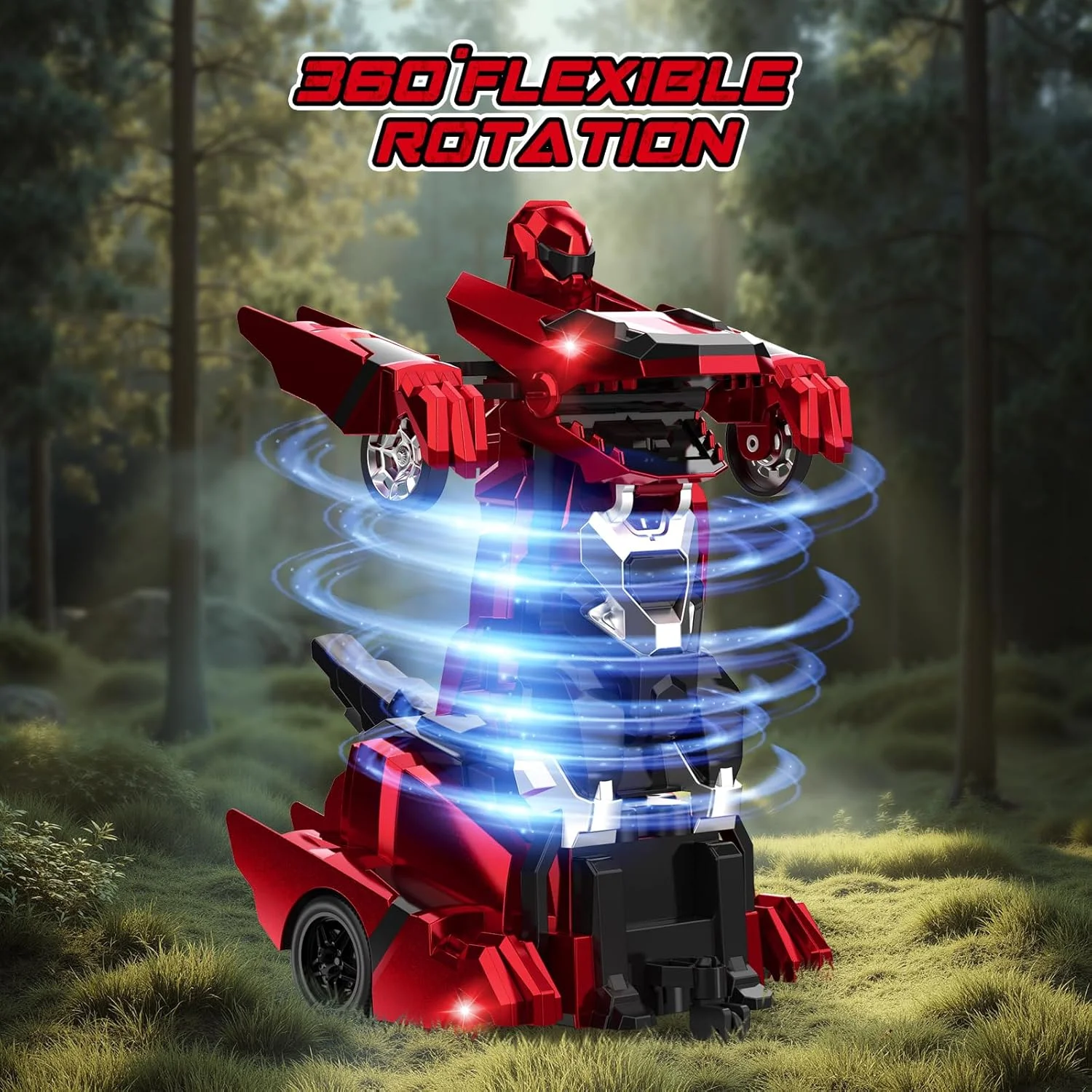 ماشین های تبدیل شونده دایناسوری کنترلی برای پسران 4-7 8-12، ربات تبدیل شونده ماشین کنترلی 2.4 گیگاهرتز (قرمز)