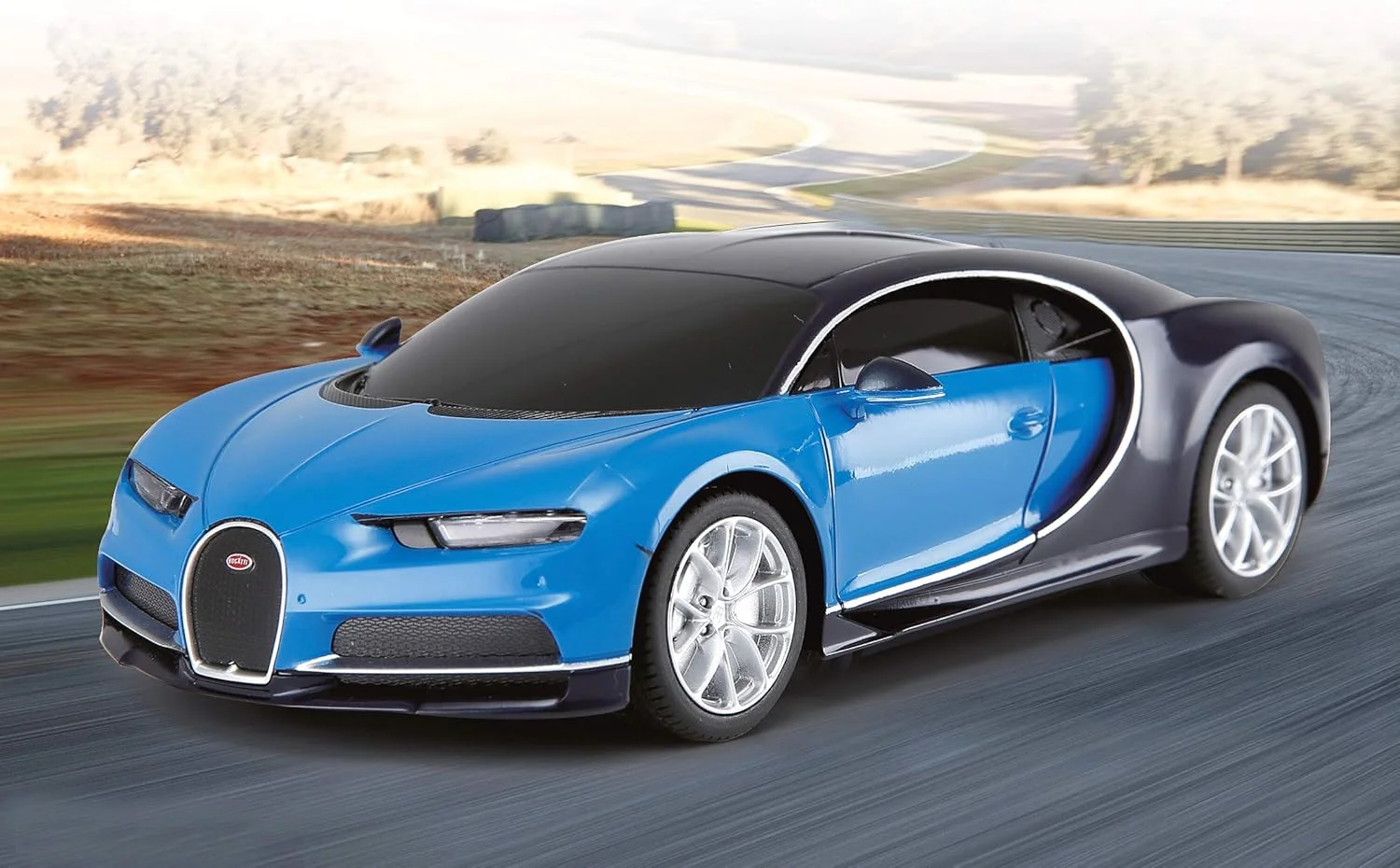 ماشین کنترلی بوگاتی شیرون Jamara 405137، مقیاس 1:24، آبی، 40 مگاهرتز، دارای مجوز رسمی، تا 1 ساعت زمان بازی، سرعت تقریبی 7 کیلومتر بر ساعت، طراحی دقیق، فضای داخلی با جزئیات، پرداخت نهایی با کیفیت بالا