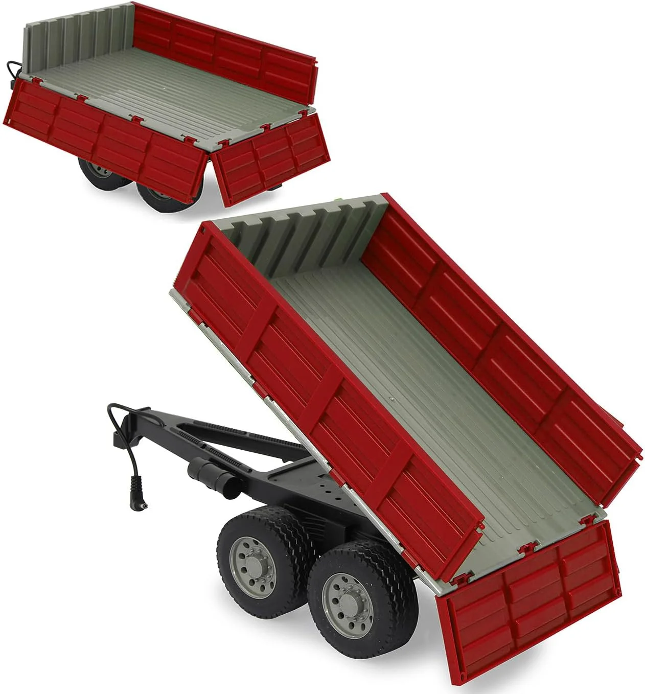 جامارا 413108 – کمپرسی برای تراکتور RC مقیاس 1:16 – حوضچه کمپرسی کنترل از راه دور بالا/پایین، اتصال بکسل جلو، دیواره های جانبی تاشو قرمز