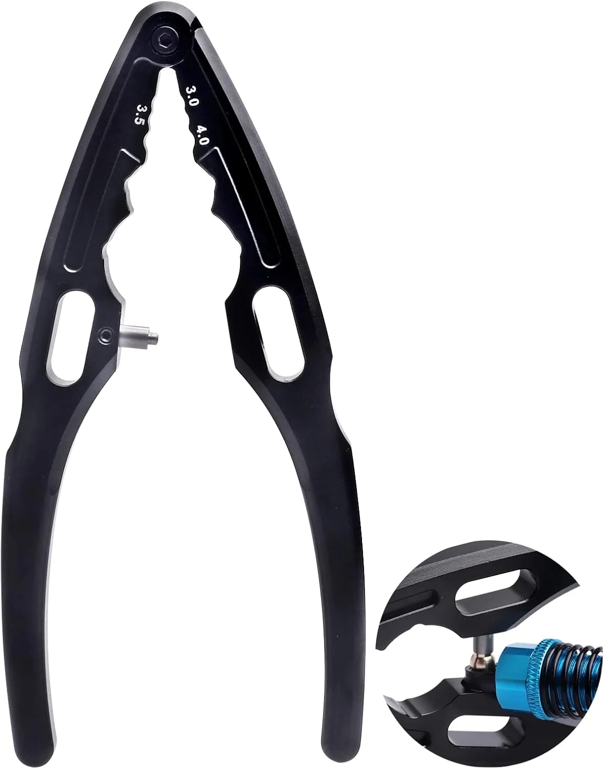 انبر کمک فنر آرسی آلیاژ آلومینیوم، گیره های چند منظوره کمک فنر آرسی 3.0 3.5 4.0 ابزار مونتاژ و جداسازی برای توپ های محوری کمک فنر ماشین آرسی، میله های اتصال و شفت ها