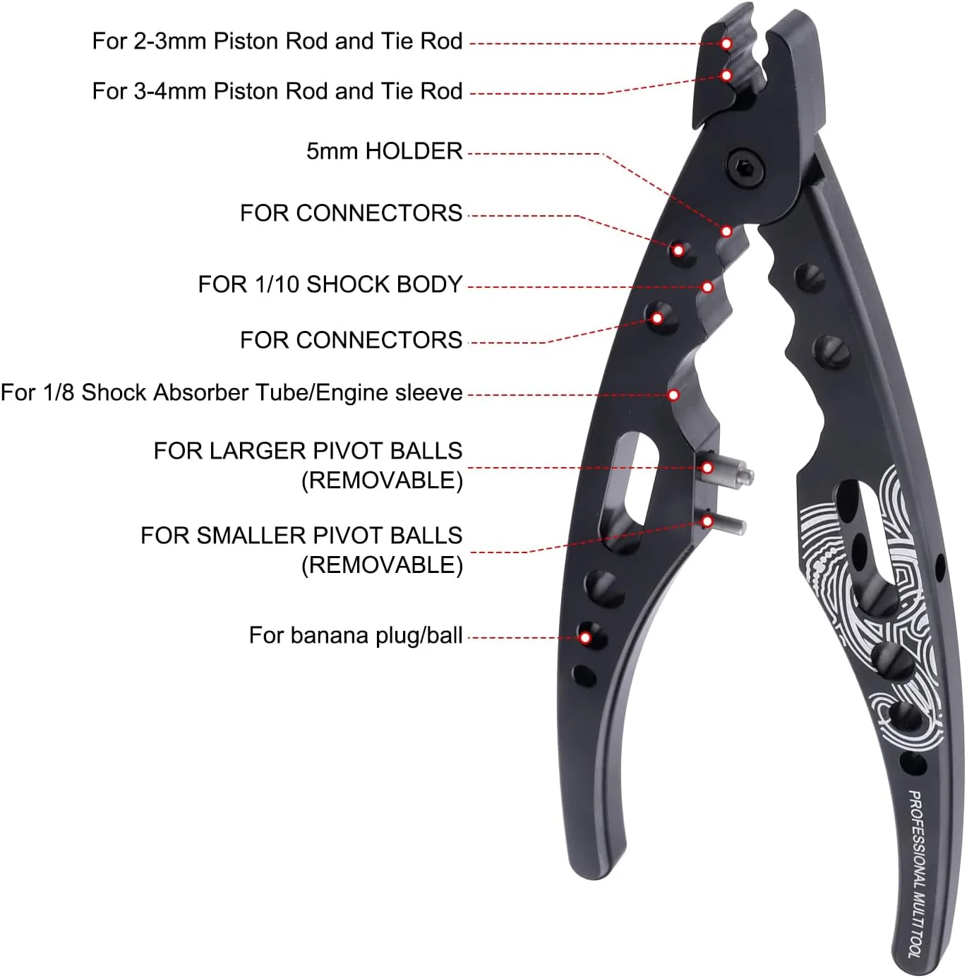 انبر کمک فنر آرسی، ابزار چند منظوره مونتاژ و جداسازی میله و توپ برای ماشین آرسی