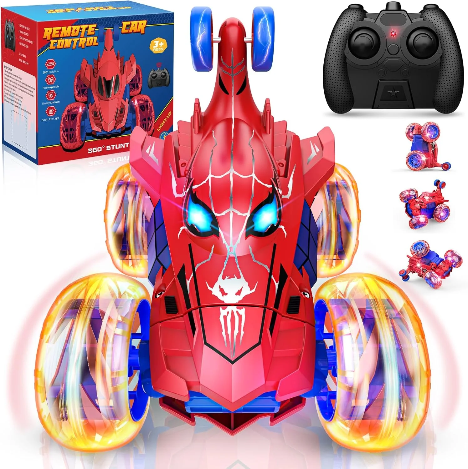 ماشین کنترلی از راه دور، اسباب بازی ماشین کنترلی برای پسران 4 تا 12 سال، ماشین کنترلی آکروباتیک شارژی جالب با چرخش 360 درجه، چراغ های چرخ 4WD، اسباب بازی های سرگرم کننده در فضای باز برای هدیه تولد کودکان 4 5 6 7 8 9 10 11 12 ساله ماشین کنترلی از راه دور، اسباب بازی ماشین کنترلی برای پسران 4 تا 12 سال، ماشین کنترلی آکروباتیک شارژی جالب با چرخش 360 درجه، چراغ های چرخ 4WD، اسباب بازی های سرگرم کننده در فضای باز برای هدیه تولد کودکان 4 5 6 7 8 9 10 11 12 ساله