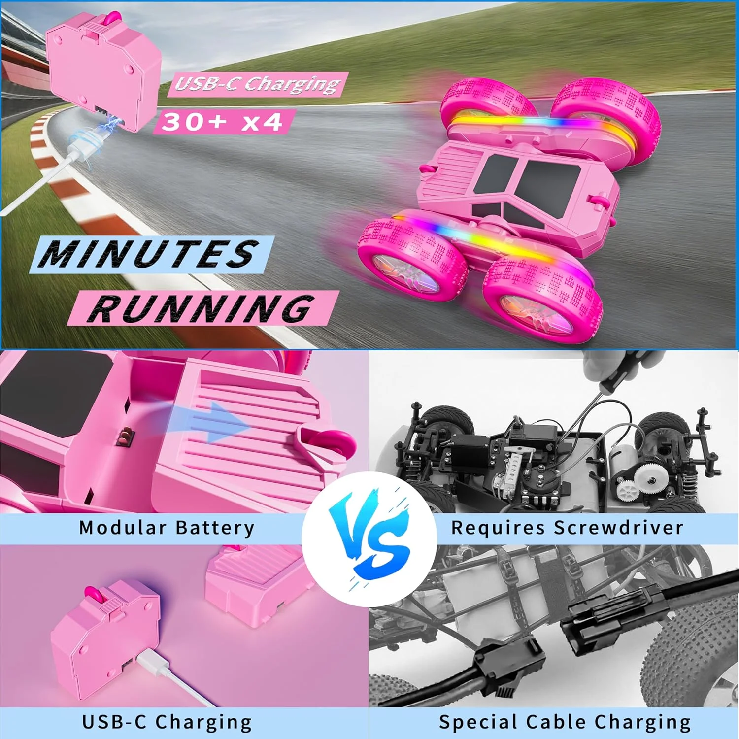 ماشین کنترلی آکروباتیک، خزنده دو طرفه با 4 باتری USB-C، کامیون دریفت چرخان 360 درجه، ماشین کنترلی 2.4 گیگاهرتز برای کودکان 4 تا 8 سال به بالا (1) ماشین کنترلی آکروباتیک، خزنده دو طرفه با 4 باتری USB-C، کامیون دریفت چرخان 360 درجه، ماشین کنترلی 2.4 گیگاهرتز برای کودکان 4 تا 8 سال به بالا (1)