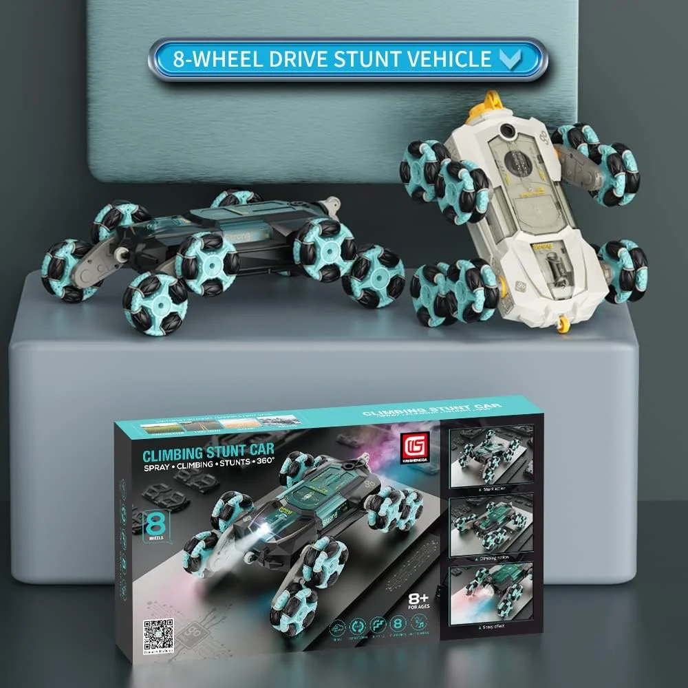 ماشین کنترلی حرکتی 8WD ATHLERIA، اسباب بازی ماشین بدلکاری برای سنین 8 تا 13 سال، ماشین های کنترل از راه دور دستی - چرخش 360 درجه دو طرفه، ایده های جالب هدیه تولد کریسمس برای پسران دختران نوجوانان 8 9 10 11 12+ سال