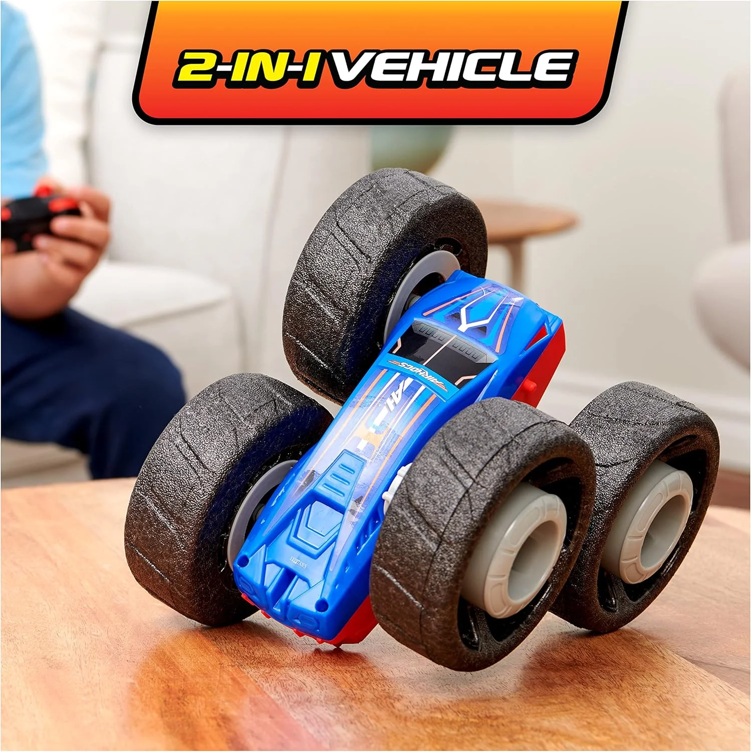 ماشین کنترلی ایر هاگز Super Soft، چرخش 360 درجه، ماشین بدلکاری 2 در 1، اسباب بازی کودکان برای کودکان 4 سال به بالا