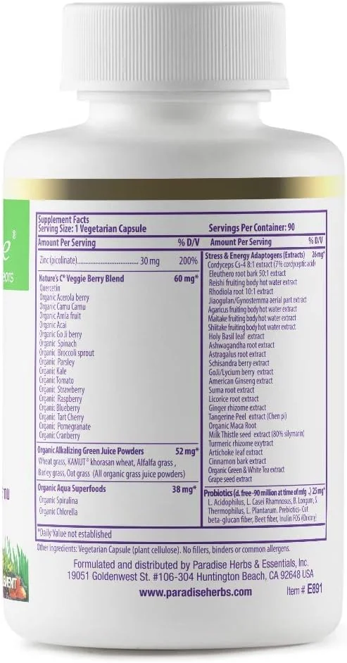 پیکولینات زینک Earth's Blend Paradise Herbs، 90 کپسول گیاهی پیکولینات زینک Earth's Blend Paradise Herbs، 90 کپسول گیاهی