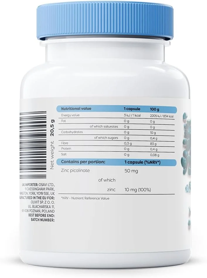 اویسوی پیکولینات روی، 50 میلی گرم - 60 کپسول گیاهی اویسوی پیکولینات روی، 50 میلی گرم - 60 کپسول گیاهی