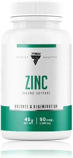 مکمل زینک TREC NUTRITION، 90 کپسول، دوز روزانه 15 میلی گرم، پشتیبانی از سیستم ایمنی مکمل زینک TREC NUTRITION، 90 کپسول، دوز روزانه 15 میلی گرم، پشتیبانی از سیستم ایمنی