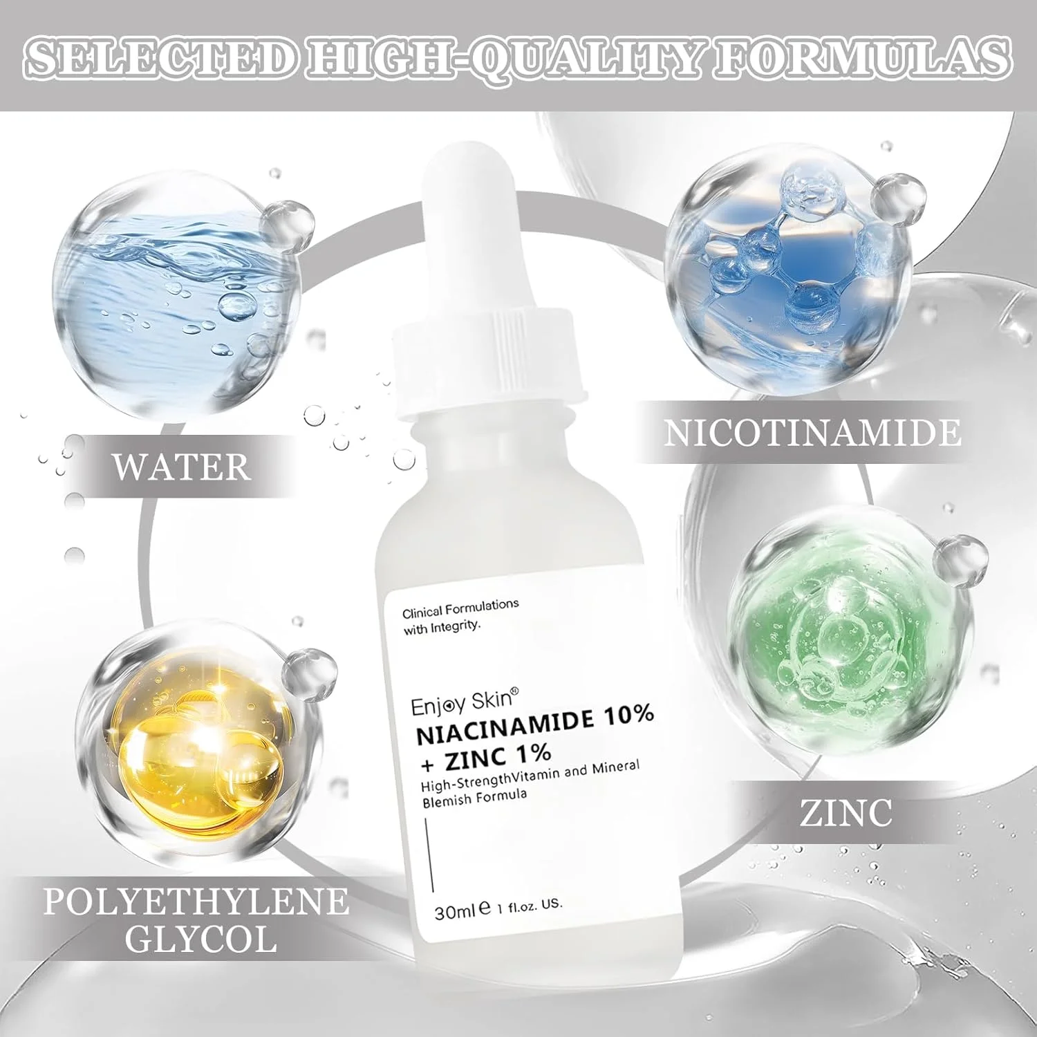 سرم نیاسینامید 10% + زینک 1% با زینک برای مقابله با جوش، مبارزه با لک ها، سرم نیاسینامید، مراقبت از صورت بسیار موثر، جذب سریع، بافت سبک - مناسب برای انواع پوست، 30 میلی لیتر سرم نیاسینامید 10% + زینک 1% با زینک برای مقابله با جوش، مبارزه با لک ها، سرم نیاسینامید، مراقبت از صورت بسیار موثر، جذب سریع، بافت سبک - مناسب برای انواع پوست، 30 میلی لیتر