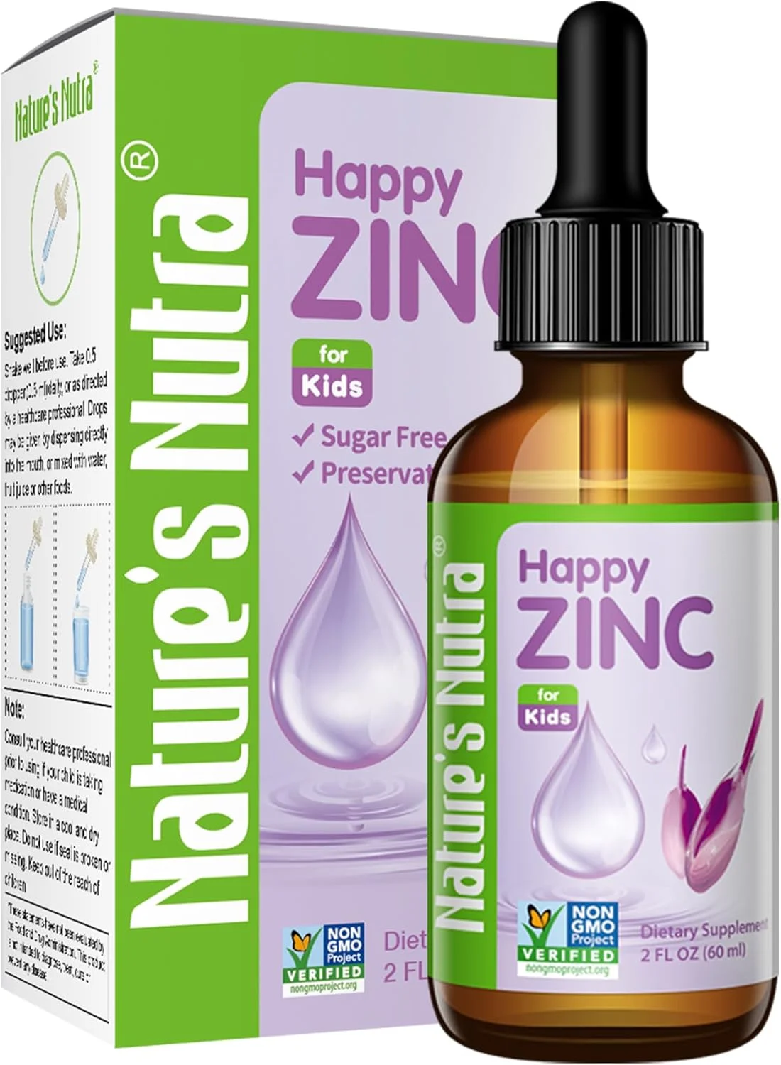 زینک خوشحال ناترا نیچرز، زینک مایع ممتاز برای نوزاد، کودک و بچه ها، زینک شلات TRAACS، فراهمی زیستی بالا، غیر GMO، کوشر، 2 اونس مایع (60 میلی لیتر)
