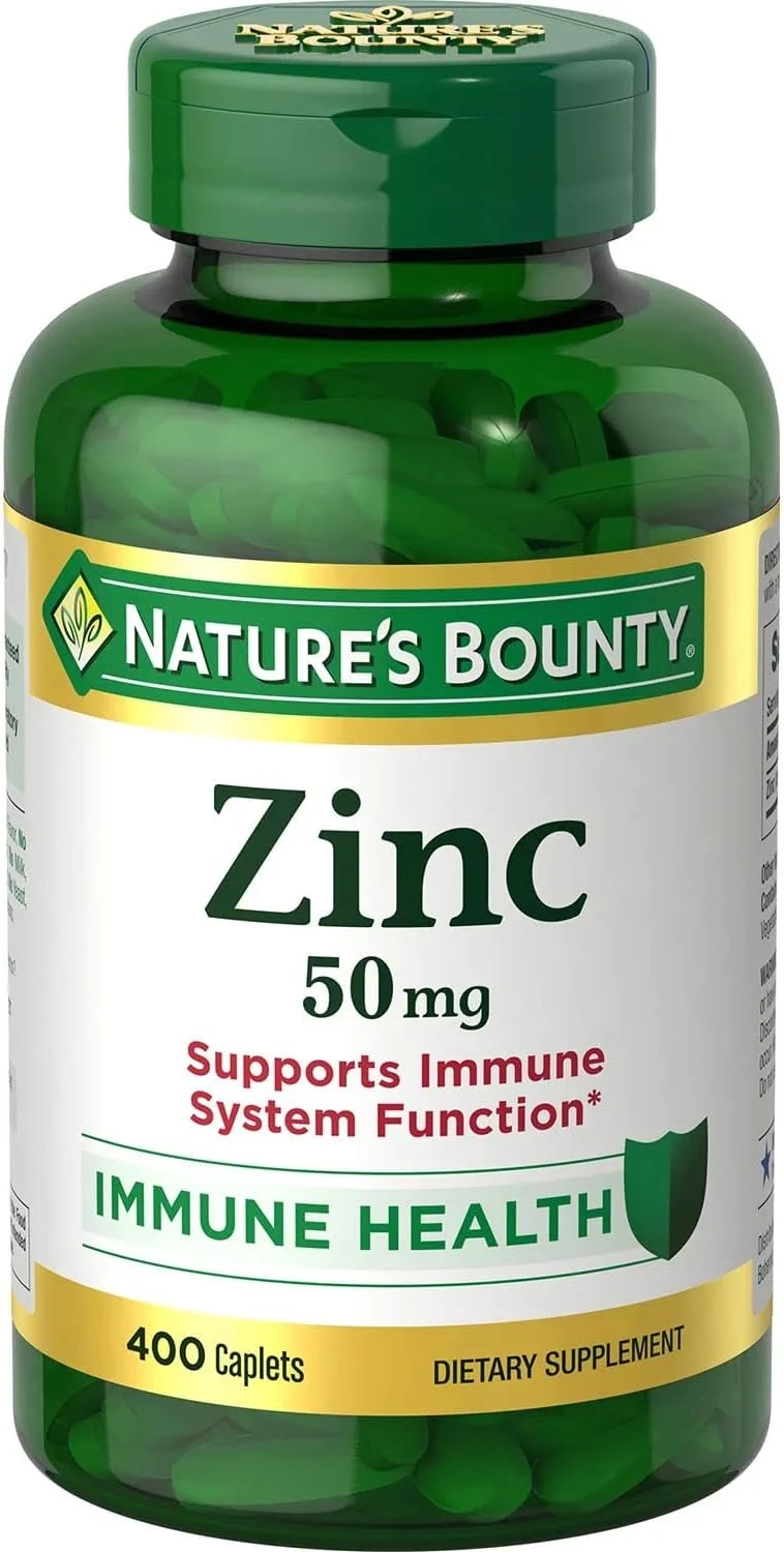 زینک 50 میلی گرمی Nature's Bounty، 400 عدد قرص صرفه جویی عمده!