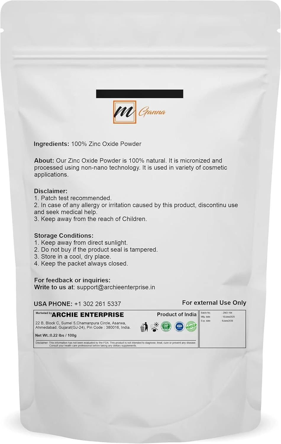 پودر اکسید روی 100% طبیعی | ذرات میکرونیزه بدون پوشش نانو 100 گرم پودر اکسید روی 100% طبیعی | ذرات میکرونیزه بدون پوشش نانو 100 گرم