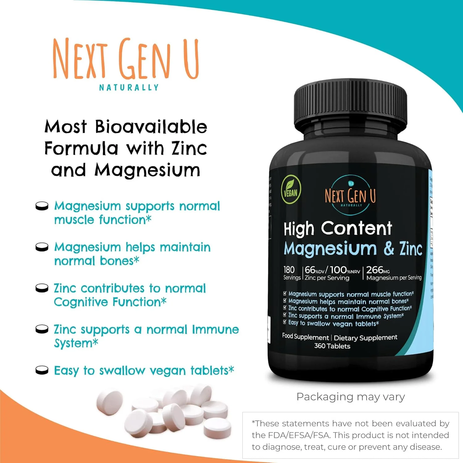 مکمل غذایی منیزیم و روی - 360 قرص گیاهی، مخلوطی از 266 میلی گرم اکسید منیزیم و 10 میلی گرم گلوکونات روی - ممکن است از سلامت استخوان، شناختی و ایمنی حمایت کند - توسط NextGenU مکمل غذایی منیزیم و روی - 360 قرص گیاهی، مخلوطی از 266 میلی گرم اکسید منیزیم و 10 میلی گرم گلوکونات روی - ممکن است از سلامت استخوان، شناختی و ایمنی حمایت کند - توسط NextGenU