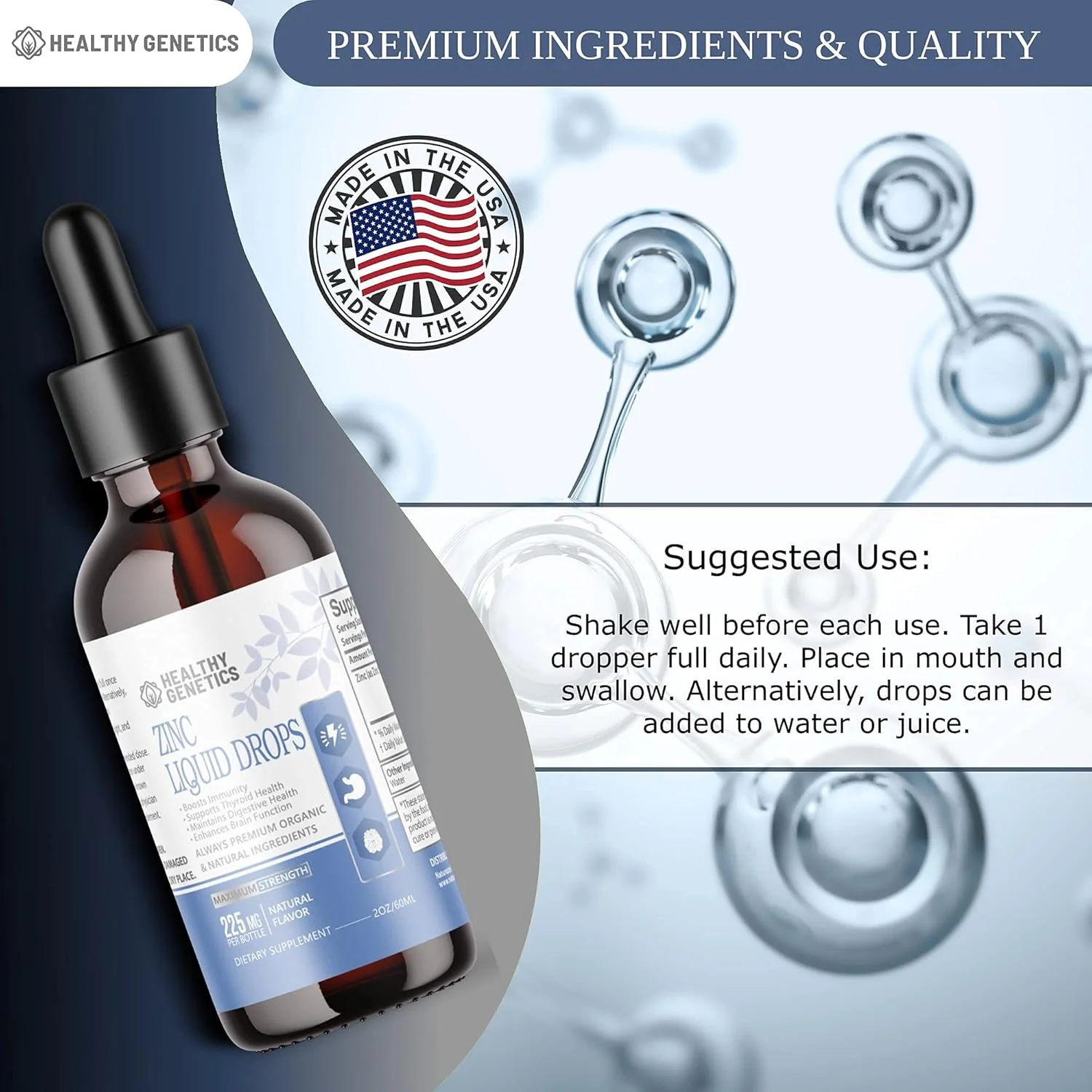 قطره زینک مایع برای کودکان، آقایان و بانوان | زینک سولفات یونی ارگانیک | تقویت سیستم ایمنی، خلق و خو، مغز و تیروئید | تامین نیاز 30 روز | 2 اونس قطره زینک مایع برای کودکان، آقایان و بانوان | زینک سولفات یونی ارگانیک | تقویت سیستم ایمنی، خلق و خو، مغز و تیروئید | تامین نیاز 30 روز | 2 اونس