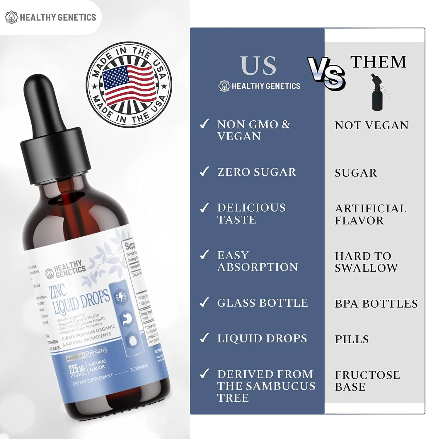 قطره زینک مایع برای کودکان، آقایان و بانوان | زینک سولفات یونی ارگانیک | تقویت سیستم ایمنی، خلق و خو، مغز و تیروئید | تامین نیاز 30 روز | 2 اونس قطره زینک مایع برای کودکان، آقایان و بانوان | زینک سولفات یونی ارگانیک | تقویت سیستم ایمنی، خلق و خو، مغز و تیروئید | تامین نیاز 30 روز | 2 اونس