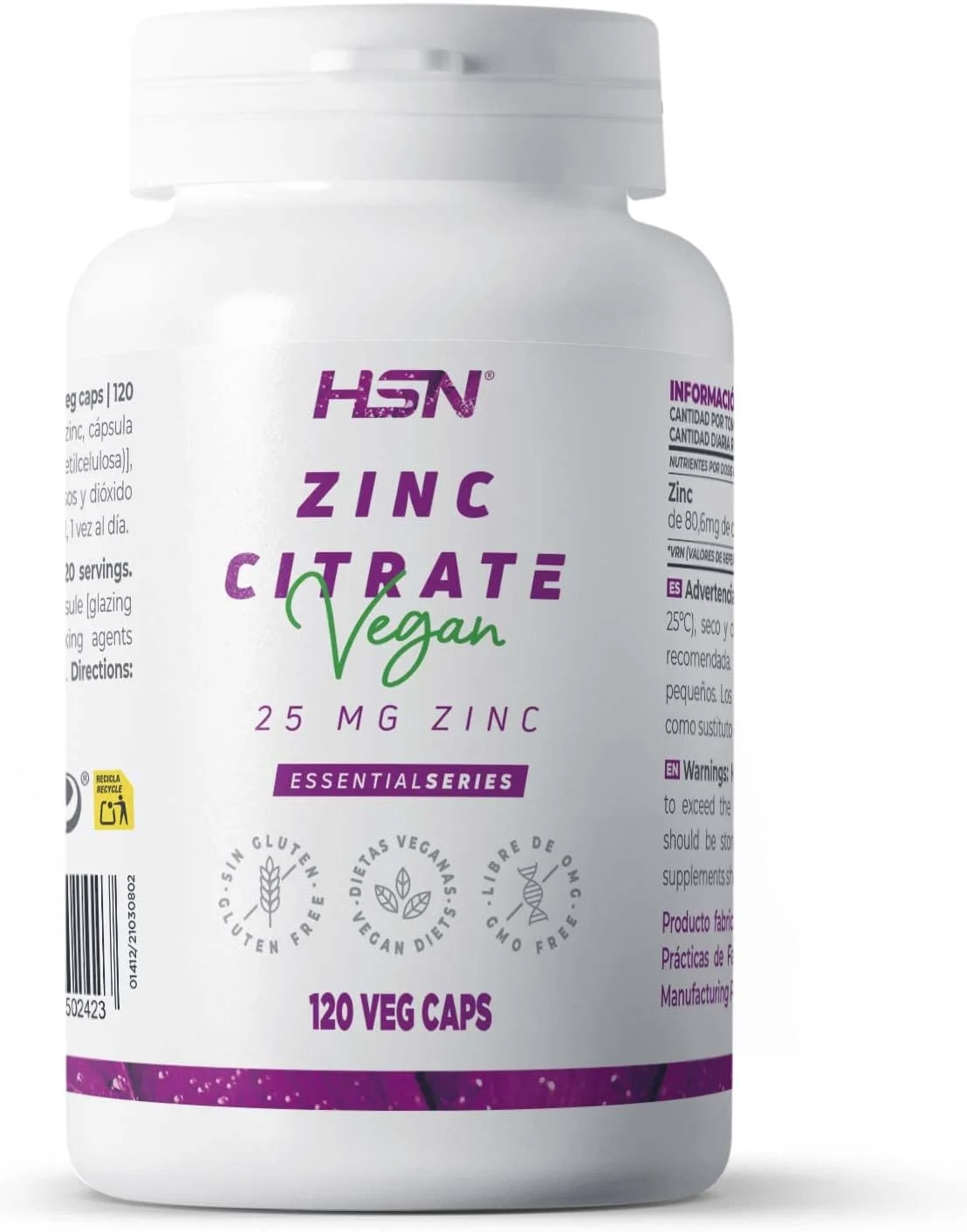 سیترات روی HSN | 25 میلی گرم روی در هر کپسول | تامین 4 ماهه | فراهمی زیستی بالا | وگان، بدون گلوتن، بدون لاکتوز، 120 کپسول گیاهی سیترات روی HSN | 25 میلی گرم روی در هر کپسول | تامین 4 ماهه | فراهمی زیستی بالا | وگان، بدون گلوتن، بدون لاکتوز، 120 کپسول گیاهی